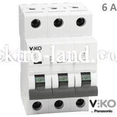 Автоматический выключатель (3p, 6А) Viko 4VTB-3C06