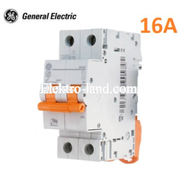 Автоматический выключатель DG 62 C16 6kA 2P General Electric