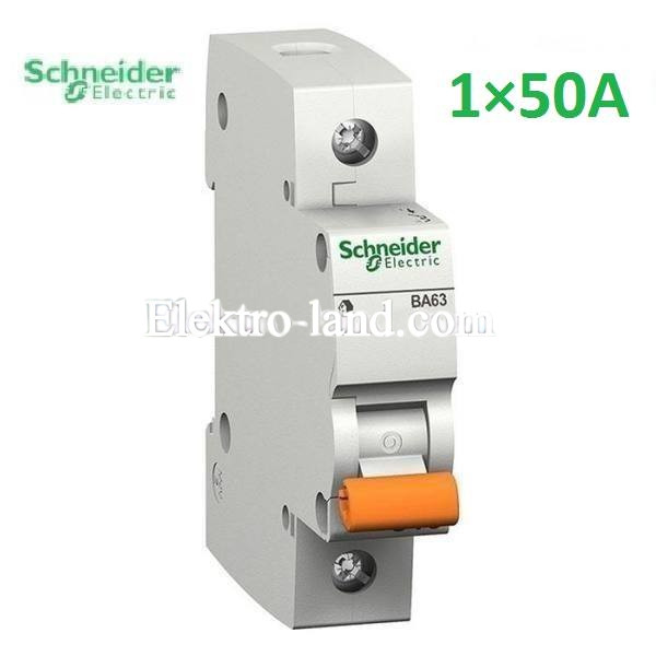 Автоматический выключатель ВА63 Домовой 1П 50A C Schneider Electric