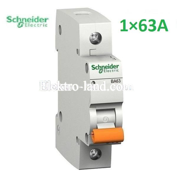 Автоматический выключатель ВА63 Домовой 1П 63A C Schneider Electric