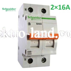 Автоматический выключатель ВА63 Домовой 1П+H 16A C Schneider Electric