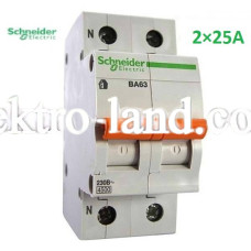 Автоматический выключатель ВА63 Домовой 1П+H 25A C Schneider Electric