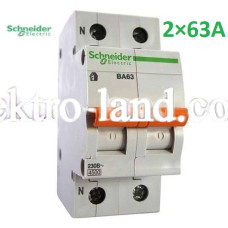 Автоматический выключатель ВА63 Домовой 1П+H 63A C Schneider Electric