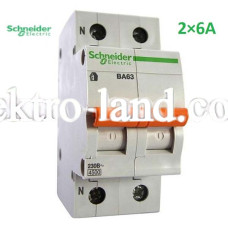 Автоматический выключатель ВА63 Домовой 1П+H 6A C Schneider Electric