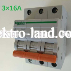 Автоматический выключатель ВА63 Домовой 3П 16A C Schneider Electric