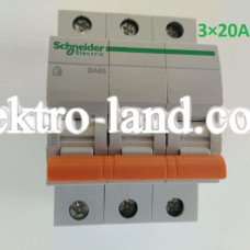 Автоматический выключатель ВА63 Домовой 3П 20A C Schneider Electric