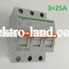 Автоматический выключатель ВА63 Домовой 3П 25A C Schneider Electric