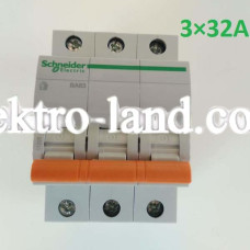 Автоматический выключатель ВА63 Домовой 3П 32A C Schneider Electric