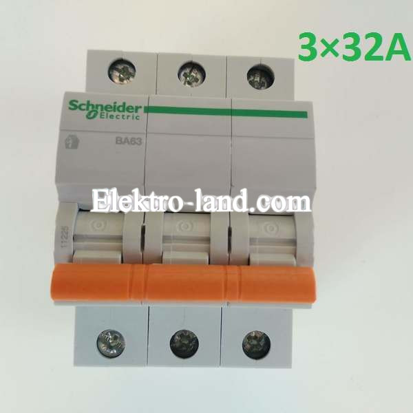 Автоматический выключатель ВА63 Домовой 3П 32A C Schneider Electric
