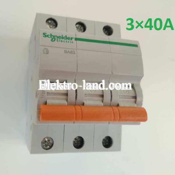 Автоматический выключатель ВА63 Домовой 3П 40A C Schneider Electric