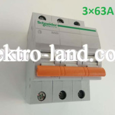 Автоматический выключатель ВА63 Домовой 3П 63A C Schneider Electric