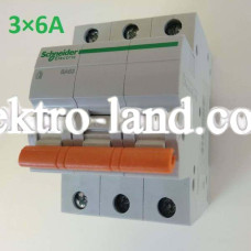 Автоматический выключатель ВА63 Домовой 3П 6A C Schneider Electric