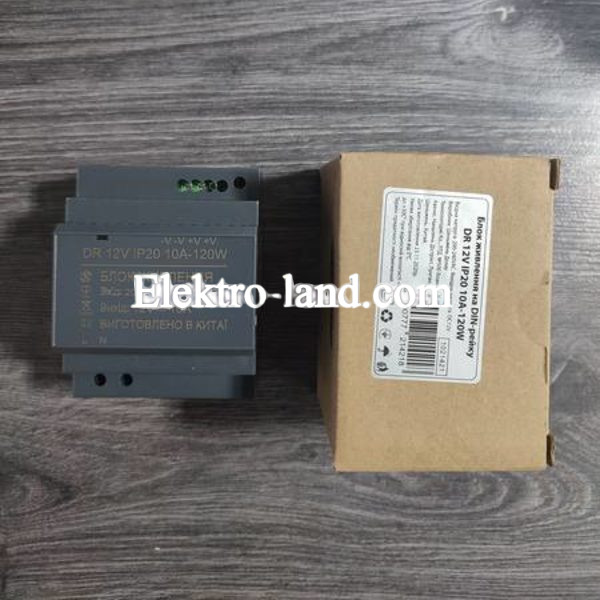 Блок питания для светодиодных лент на DIN-рейку 12V 10А 120W IP20 DR 1021421 AVT