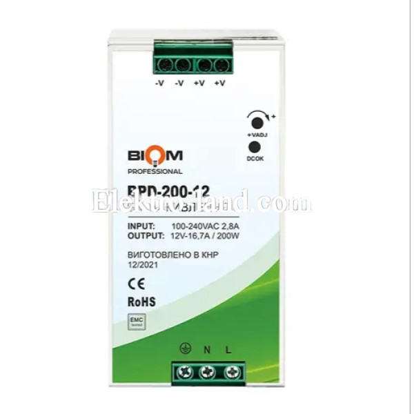 Блок питания Biom Professional DC12 200W BPD-200-12 16.7A под DIN-рейку