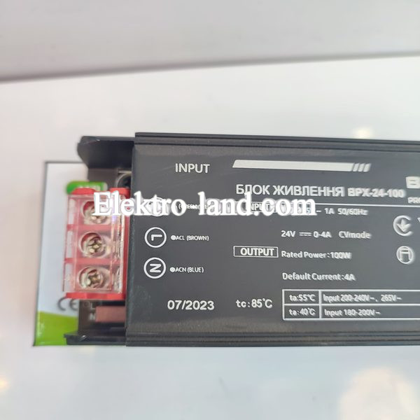 Блок питания в алюминиевом корпусе с перфорацией DC24 100W Biom Professional  BPX-24-100 4A черный