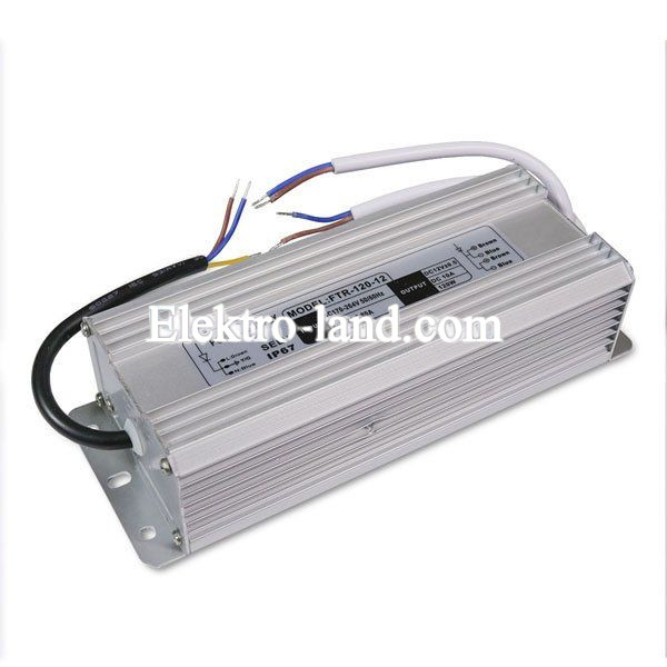 Блок питания узкий 10A  (120W) герметичный на 12 вольт FTR-120 Biom  