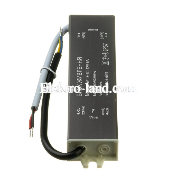 Блок питания AVT-F 12V NEW – 5А – 60W герметичный IP67