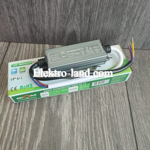 Блок питания BIOM Professional DC12 20W WBP-20-12 1,7А герметичный