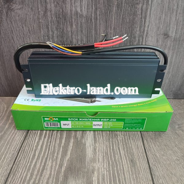 Блок живлення BIOM Professional DC12 250W WBP-250-12 21А герметичний