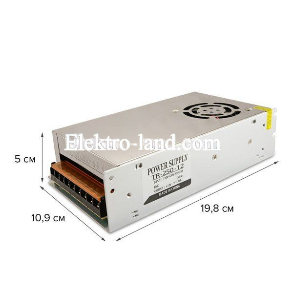 Блок питания 20A  (250W) негерметичный на 12 вольт Biom 