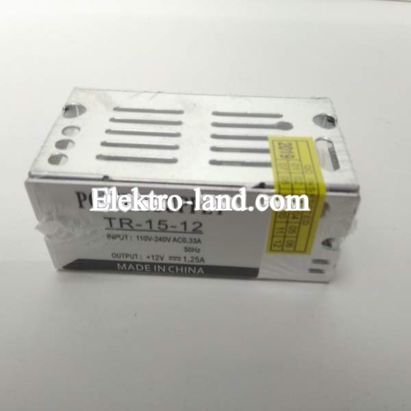 Блок питания 1,25A  (15W) негерметичный на 12 вольт Biom 