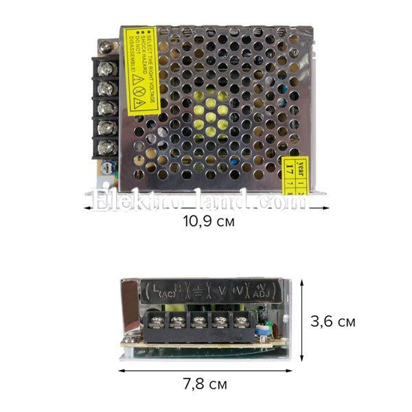 Блок питания 8.3A  (100W) металлический с перфорацией негерметичный на 12 вольт AVT 