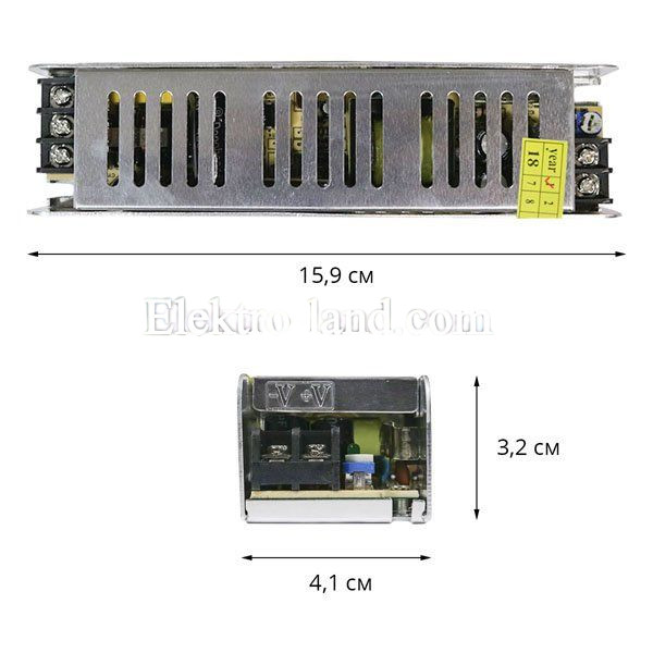 Блок питания 5A  (60W) узкий негерметичный на 12 вольт c EMC фильтром Biom 