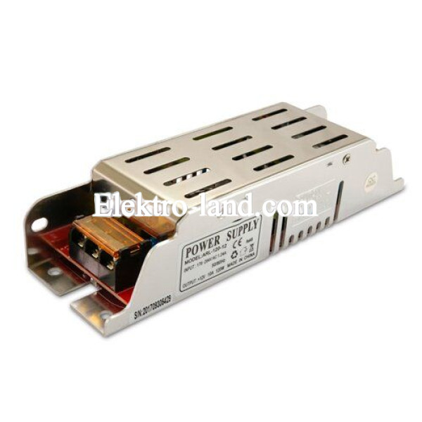 Блок питания 10A  (120W)  узкий негерметичный arl-120 на 12 вольт Biom 