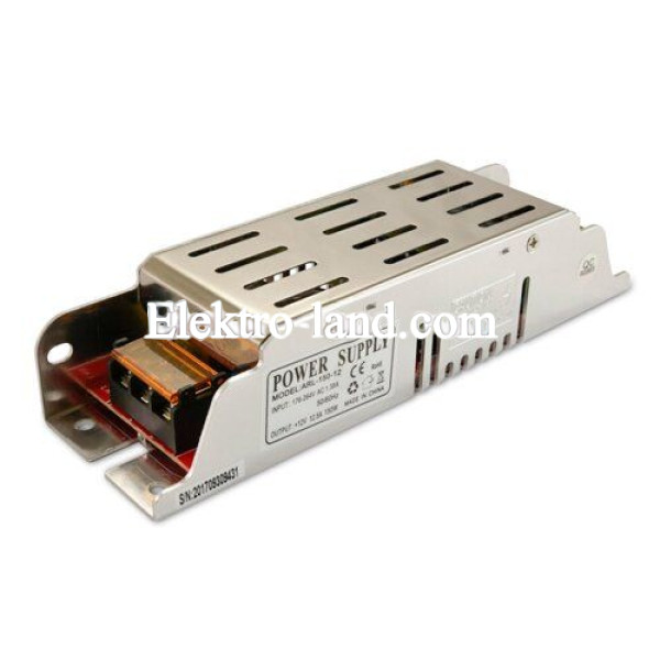 Блок питания 12.5A  (150W)  узкий негерметичный arl-150 на 12 вольт Biom 