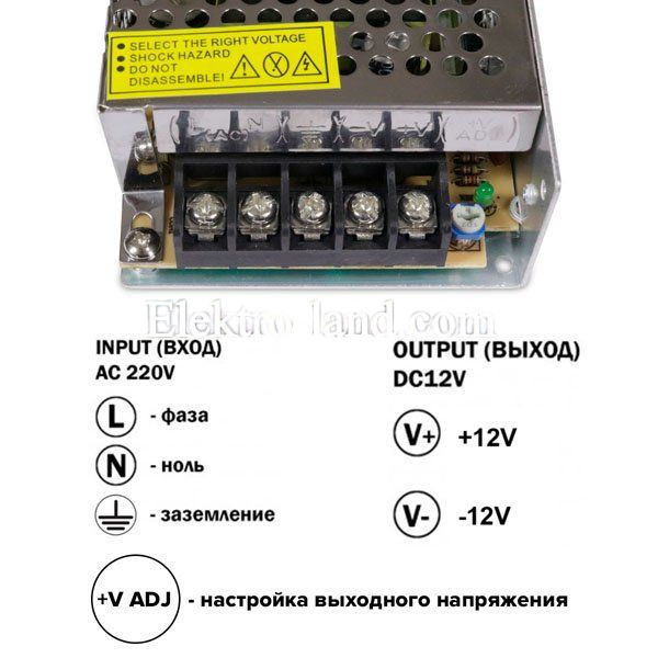 Блок питания 8.3A  (100W) металлический с перфорацией негерметичный на 12 вольт AVT 