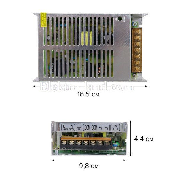 Блок питания 16.5A  (200W) негерметичный на 12 вольт Biom 