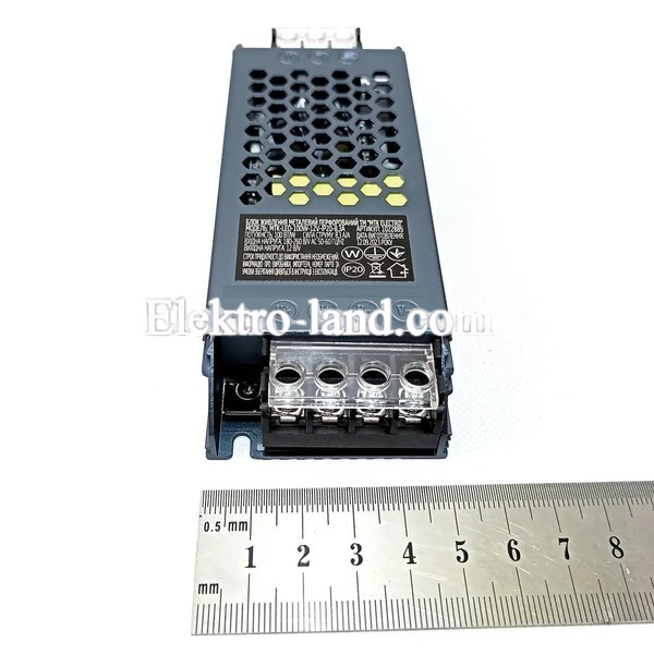 Блок питания 100W 12V MTK Electro MTK-LED-100W-12V-IP20-8.3A маленький 139х50х23мм (100Вт 12В 8.3А) для светодиодной LED ленты