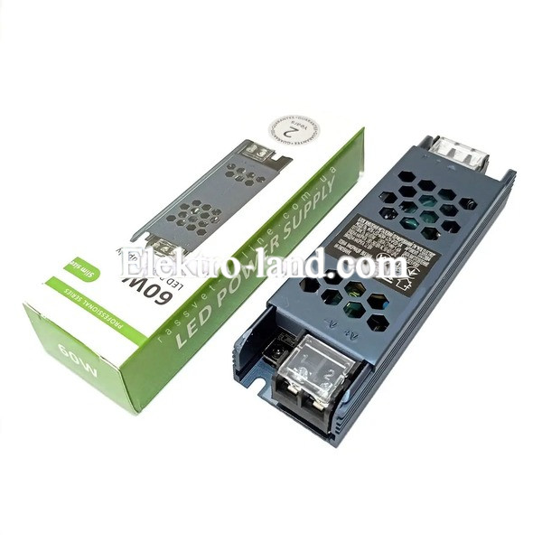 Блок питания 60W 12V MTK Electro MTK-LED-60W-12V-IP20-5A маленький 122х36х22мм (60Вт 12В 5А) для светодиодной LED ленты