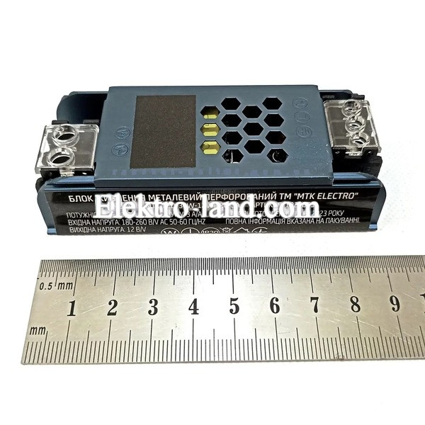 Блок питания 36W 12V MTK Electro MTK-LED-36W-12V-IP20-3A маленький 90х35х22мм (36Вт 12В 3А) для светодиодной LED ленты