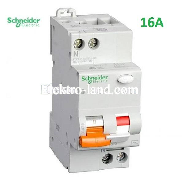 Дифференциальный автоматический выключатель АД63 Домовой 2П 16A 30МА Schneider Electric