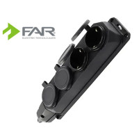 Колодка каучуковая 4-я с крышками и заземлением 16А IP54 FAR F288