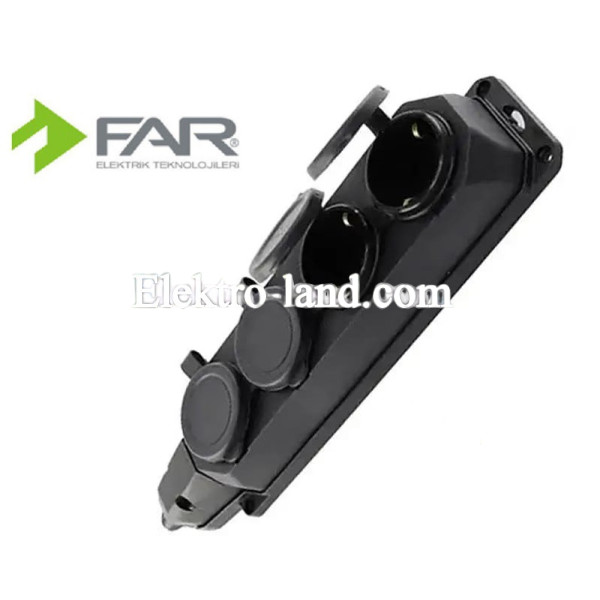Колодка каучуковая 4-я с крышками и заземлением 16А IP54 FAR F288