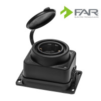 Розетка стационарная с заземлением каучуковая 16А IP44 FAR F106