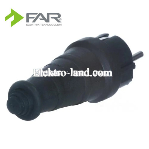 Вилка каучуковая с заземлением прямая FAR F48