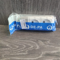 Колодка двойная 2 гнезда без заземления DEPA белая
