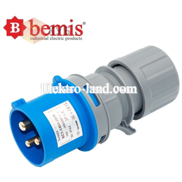 Вилка силовая 3х16A 220V IP44 Bemis BC1-1403-2011