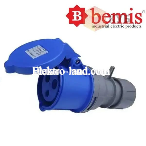 Розетка силовая переносная, разъем 3х16A 220V IP44 Bemis BC1-1403-2312 Полиамид