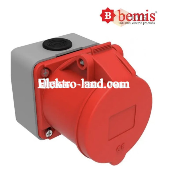 Розетка стационарная силовая 380V 5х32A полиамид IP44 Bemis Полиамид (BC1-3505-2510)