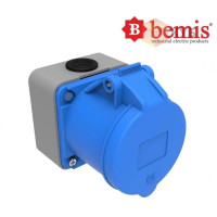 Розетка силовая накладная 220V 3х32A полиамид IP44, Bemis (BC1-3403-2510) 