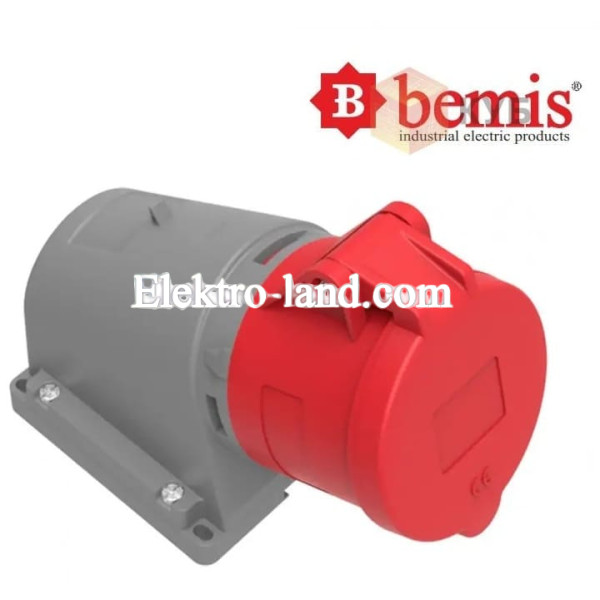 Розетка стационарная силовая 380V 5х32A полиамид IP44 Bemis Полиамид