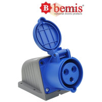 Розетка стационарная силовая 220V 3х32A полиамид IP44 Bemis Полиамид