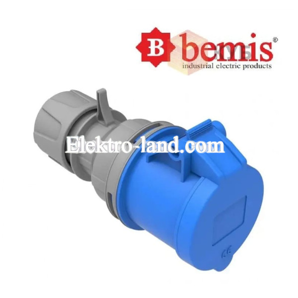 Розетка силовая переносная, разъем 3х32A 220V IP44 Bemis BC1-3403-2312 Полиамид