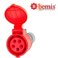 Разъем, розетка силовая переносная 380V 4х32A полиамид IP44 Bemis (BC1-3504-2312) 