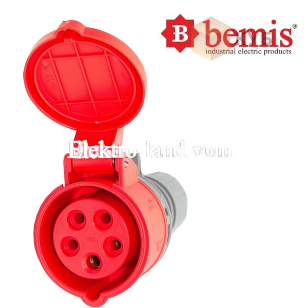 Разъем, розетка силовая переносная 380V 4х32A полиамид IP44 Bemis (BC1-3504-2312) 