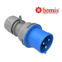 Вилка силовая 3х32A 220V IP44 Bemis BC1-3403-2011 (кабельная вилка для генераторов)